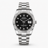 Rolee Silver Black Dial Diamond Watch - Image 1