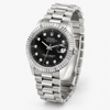 Rolee Silver Black Dial Diamond Watch - Image 4